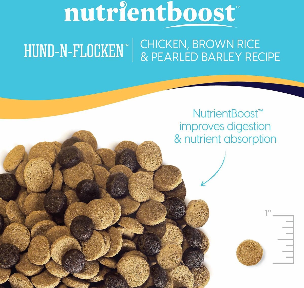 Solid Gold NutrientBoost Hund-N-Flocken Chicken， Brown Rice and Pearly Barley Recipe Adult Dry Dog Food