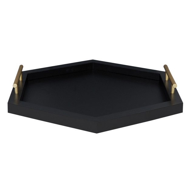 Kate And Laurel Halsey Tray 18x18 Black