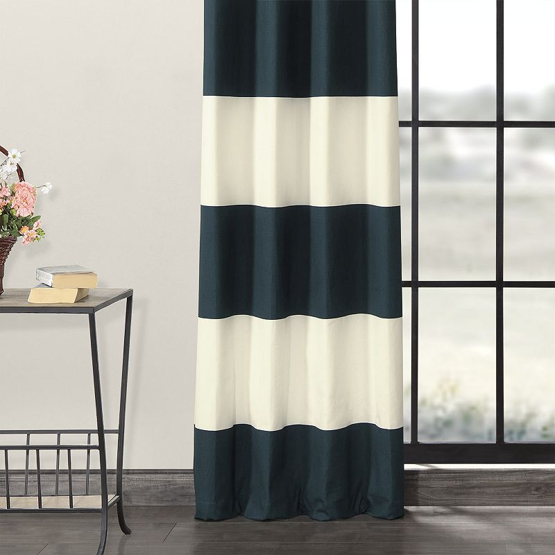 EFF Horizontal Grommet Stripe Cotton Window Curtain