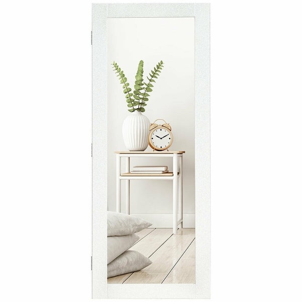 Wall Mounted Mirrored Storage Jewelry Cabinet - 13.9