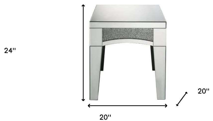 Modern End Table  Tapered Legs With Square Tempered Glass Top  Silver   Modern   Side Tables And End Tables   by Decor Love  Houzz