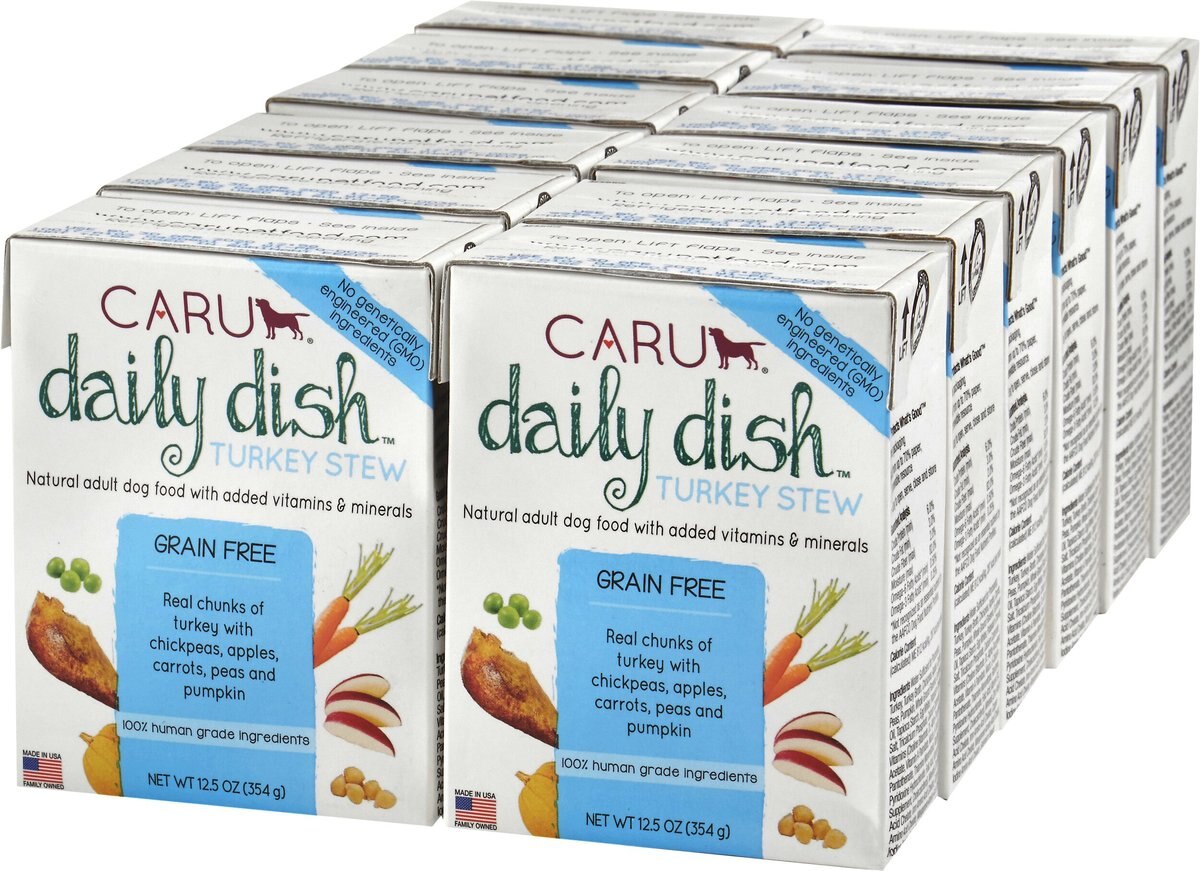 Caru Daily Dish Turkey Stew Grain-Free Wet Dog Food， 12.5-oz， case of 12