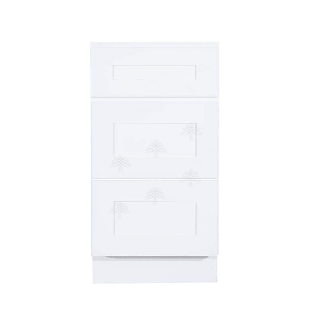 LIFEART CABINETRY Lancaster Shaker Assembled 18 in W x 21 in D x 33 in H Bath Vanity Cabinet with 3 Drawers in White