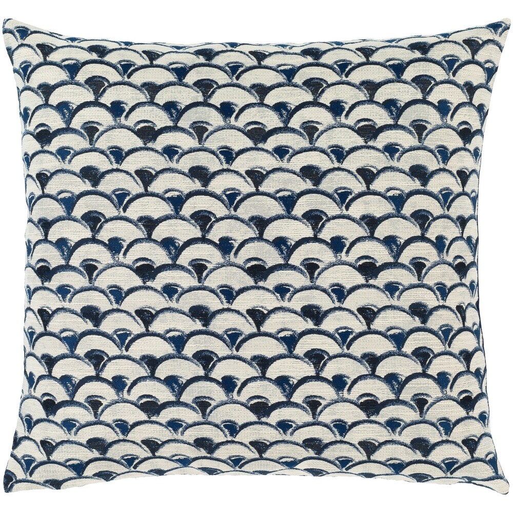 Artistic Weavers Etta Blue   Ivory Scallop Throw Pillow