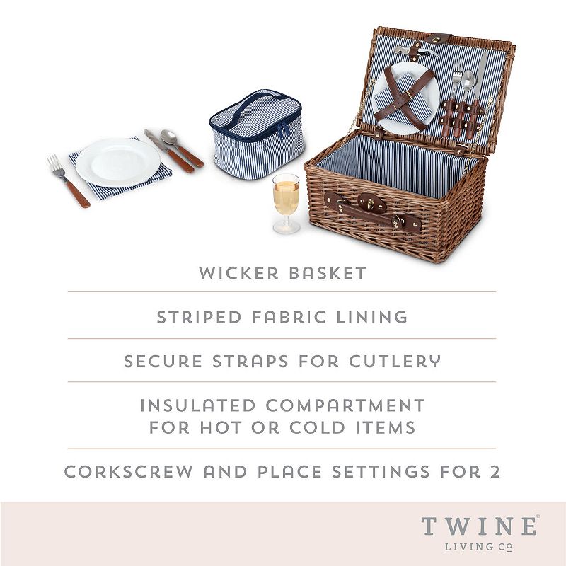 Newport Wicker Picnic Basket by Twine