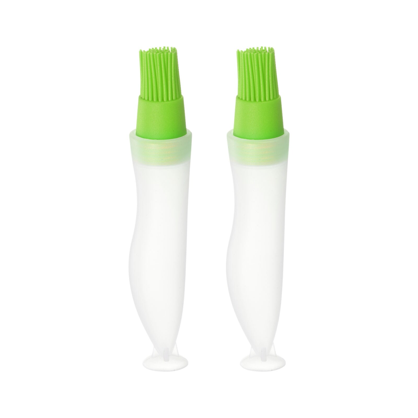 2pcs Silicone Oil Bottle Brush with Cap for Grill Barbecue Cooking Baking， Green