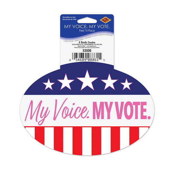 Beistle 53506 My Voice. My Vote. Peel 'N Place  ov...