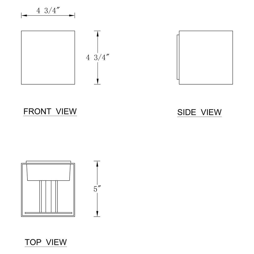 C Cattleya 2-Light Matte Black Aluminum Cube LED Outdoor Wall Sconce with Adjustable Light Beam (2-Pack) CA2194-2W