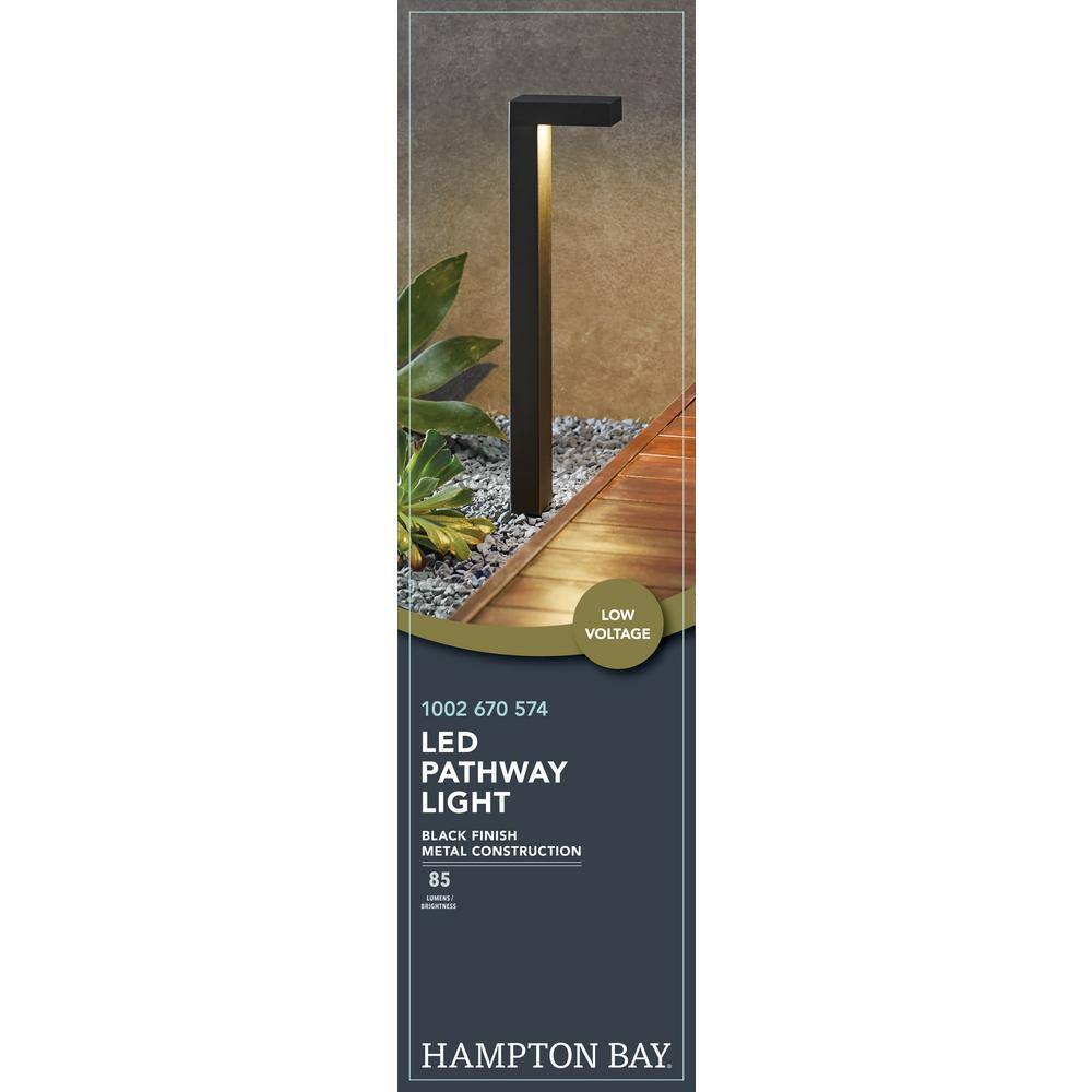 Hampton Bay Jemison 3-Watt Black Outdoor Integrated LED Landscape Path Light JAO1501L-2