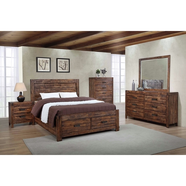 Picket House Furnishings Wren Queen 5PC Platform Storage Bedroom Set In Chestnu - - 31685259