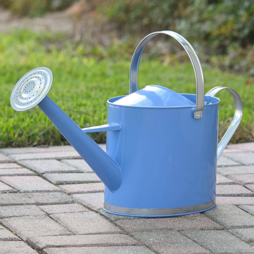 Arcadia Garden Products Chic 1.8 Gal. Sky Blue Metal Watering Can WC17