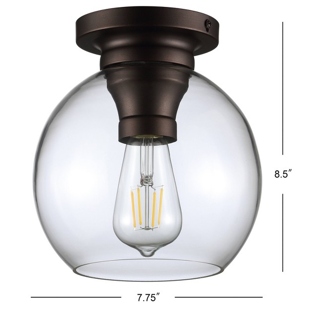 Metal glass Atlas Flush Mount includes Energy Efficient Light Bulb Jonathan Y