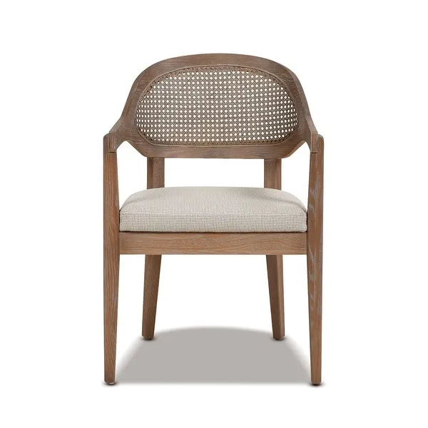 Americana Mid-Century Modern Cane Back Dining Chair - N/A