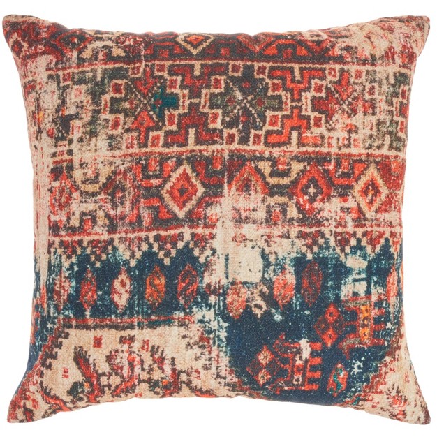 Persian Print Square Throw Pillow Red Nicole Curtis