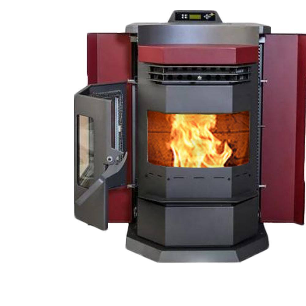 ComfortBilt 2800 sq. ft. EPA Certified Pellet Stove with 80 lbs. Hopper and Programmable Thermostat in Burgundy HP22N-BU