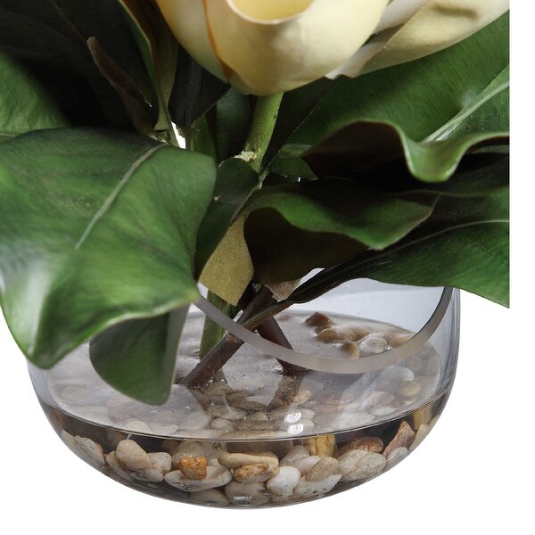 Magnolia Blossom Artificial Arrangement in a Glass Vase