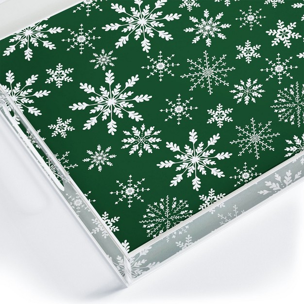 Iveta Abolina Silent Night Green Acrylic Tray Deny Designs