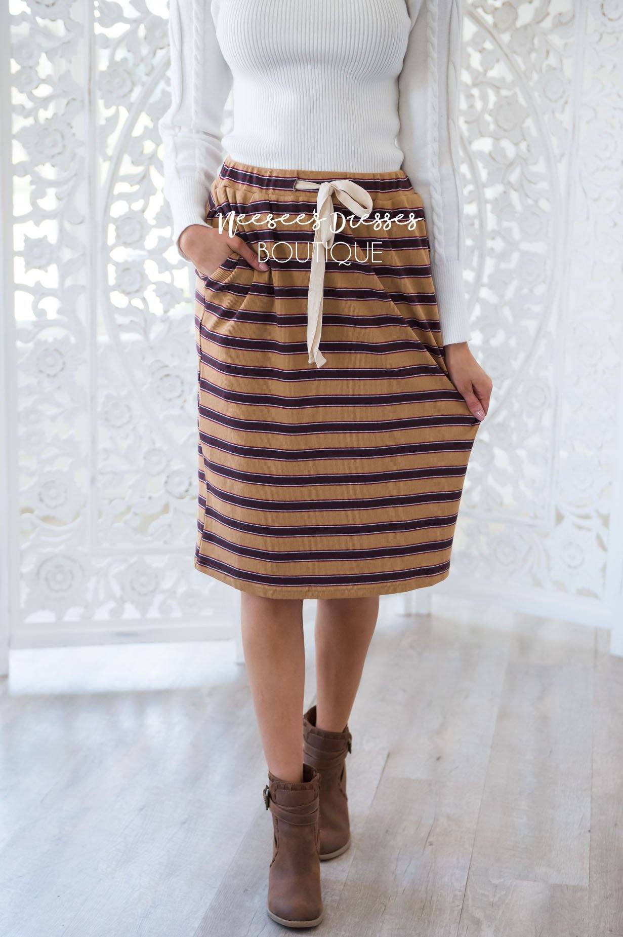 Always Friends striped skirt