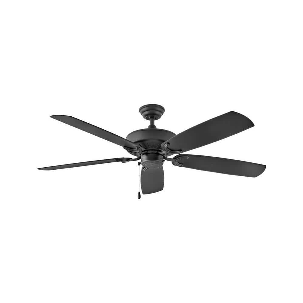 HINKLEY Oasis 60 in IndoorOutdoor Matte Black Ceiling Fan Pull Chain