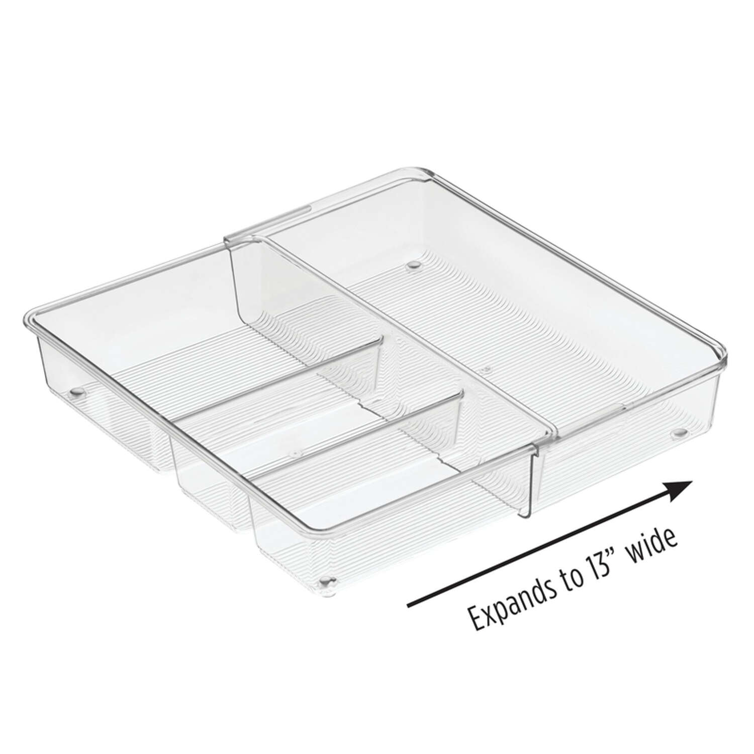 iDesign Linus 2.3 in. H X 7 in. W X 12 in. D Plastic Adjustable Expandable Drawer Organizer