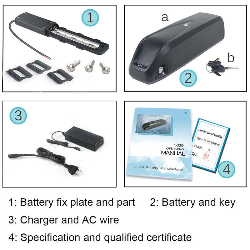 Germany stock Hailong case battery 48v 14ah ebike lithium batteries for 48v 750w Bafang BBS02B motor kits