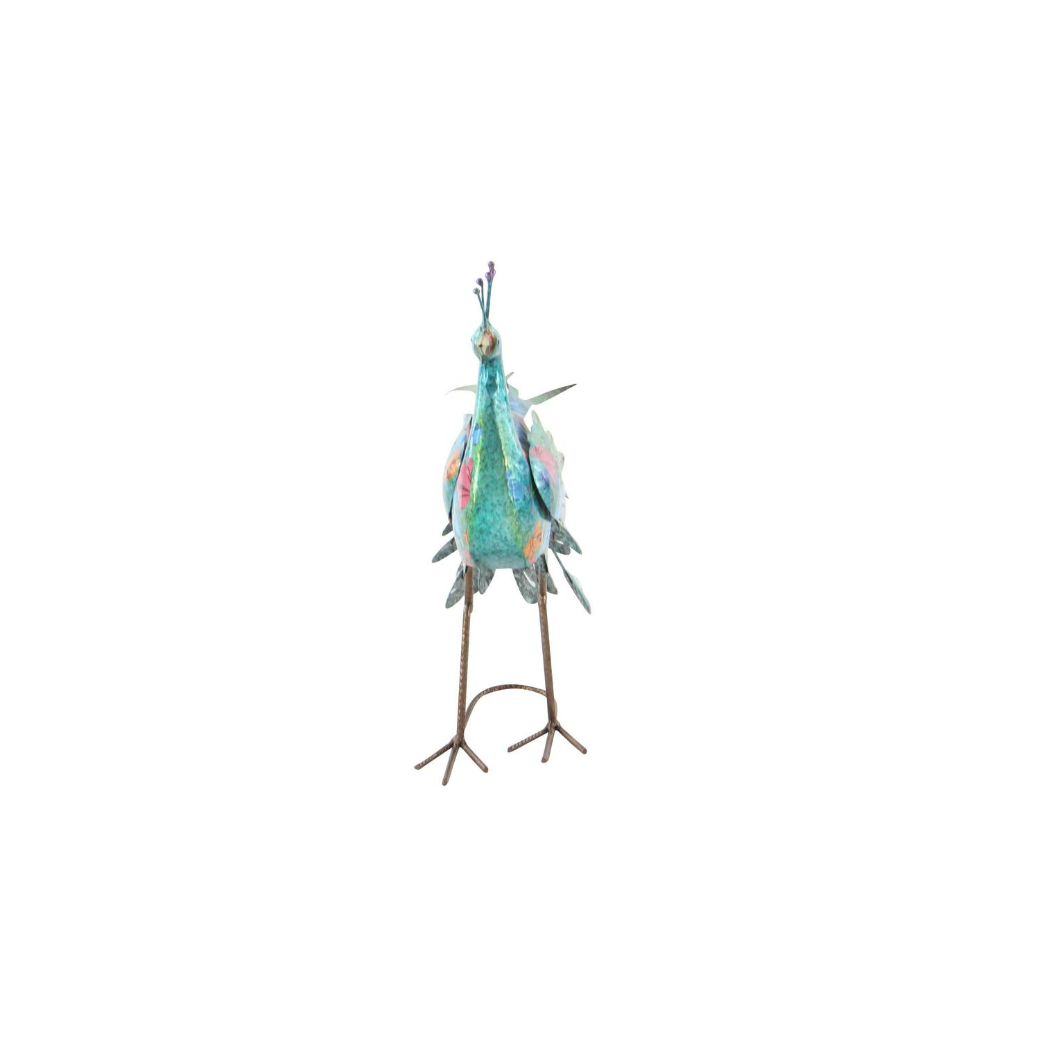 DecMode Outdoor 31 x 20 Teal Metal Eclectic Birds Garden Sculpture， 1  Pieces