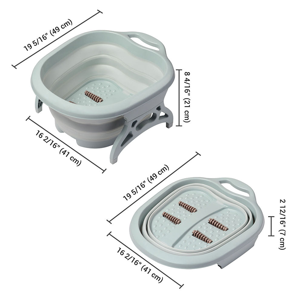 Yescom Collapsible Foot Soaking Tub Spa Bucket Massage Rollers