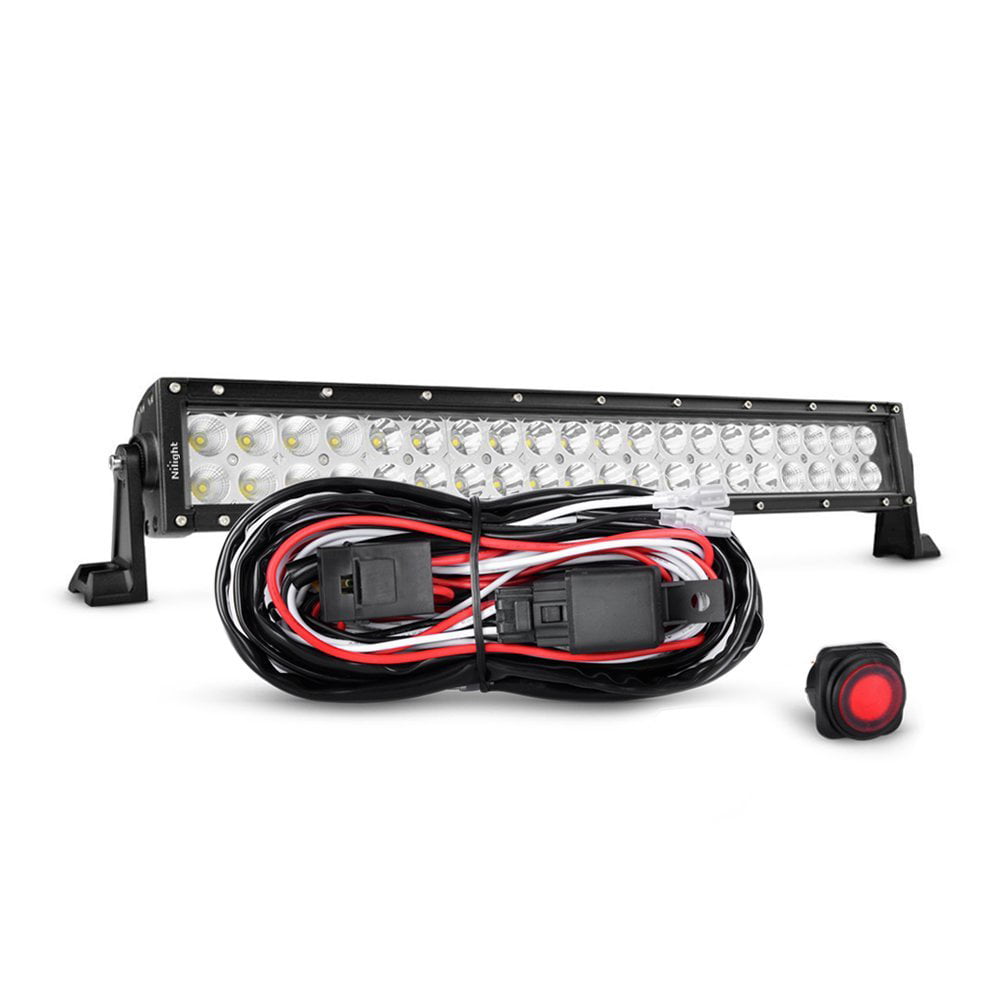 Nilight 22 Inch 120W Spot Flood Combo LED Light Bar Led Work Light Off Road Light Driving Light With Off Road Wiring Harness， 2 Years Warranty