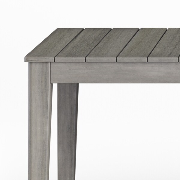 WyndenHall Lotus 83 inch Wide Contemporary Outdoor Dining Table in Distressed Weathered Grey - N/A