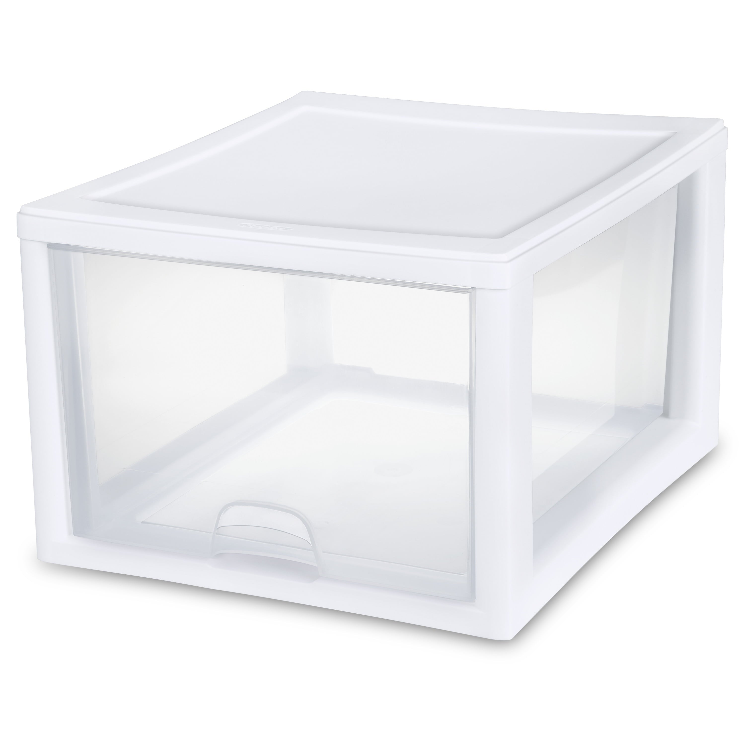 Sterilite 27 Qt. Stacking Drawer Plastic, White, Set of 4