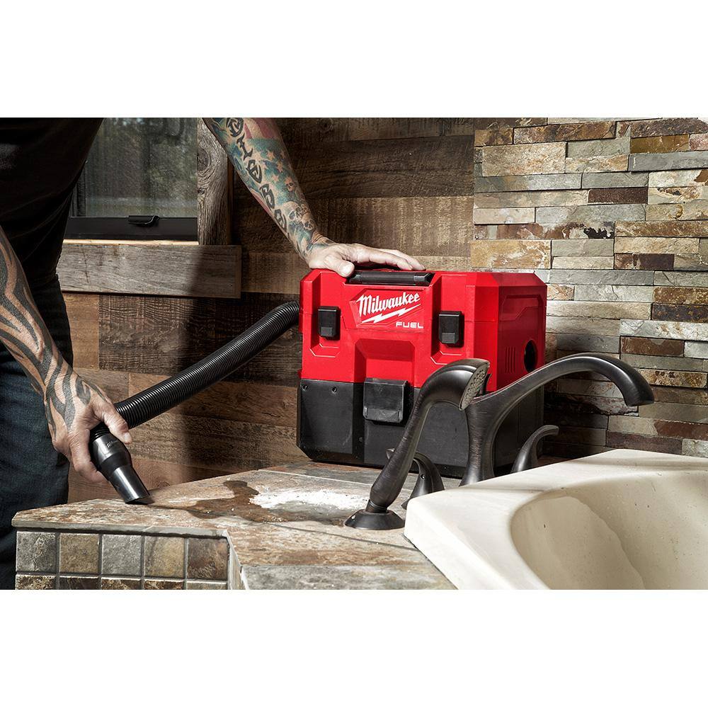 MW M12 FUEL 12-Volt Lithium-Ion Cordless 1.6 Gal. WetDry Vacuum wM12 Drill and Impact Driver Kit wBatteries and Charger 0960-20-2494-22