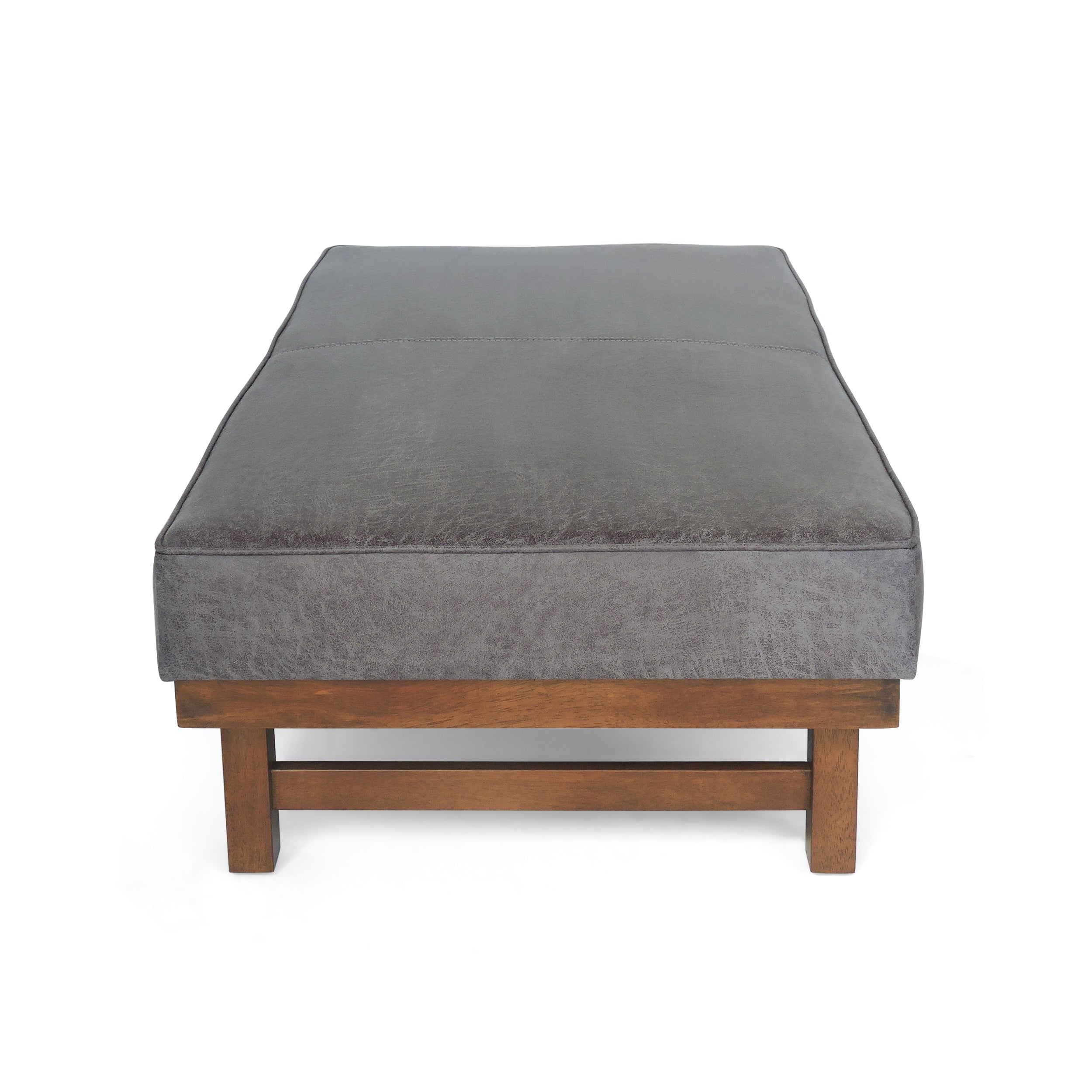 Temzyl Modern Microfiber Cocktail Ottoman with Wood Frame