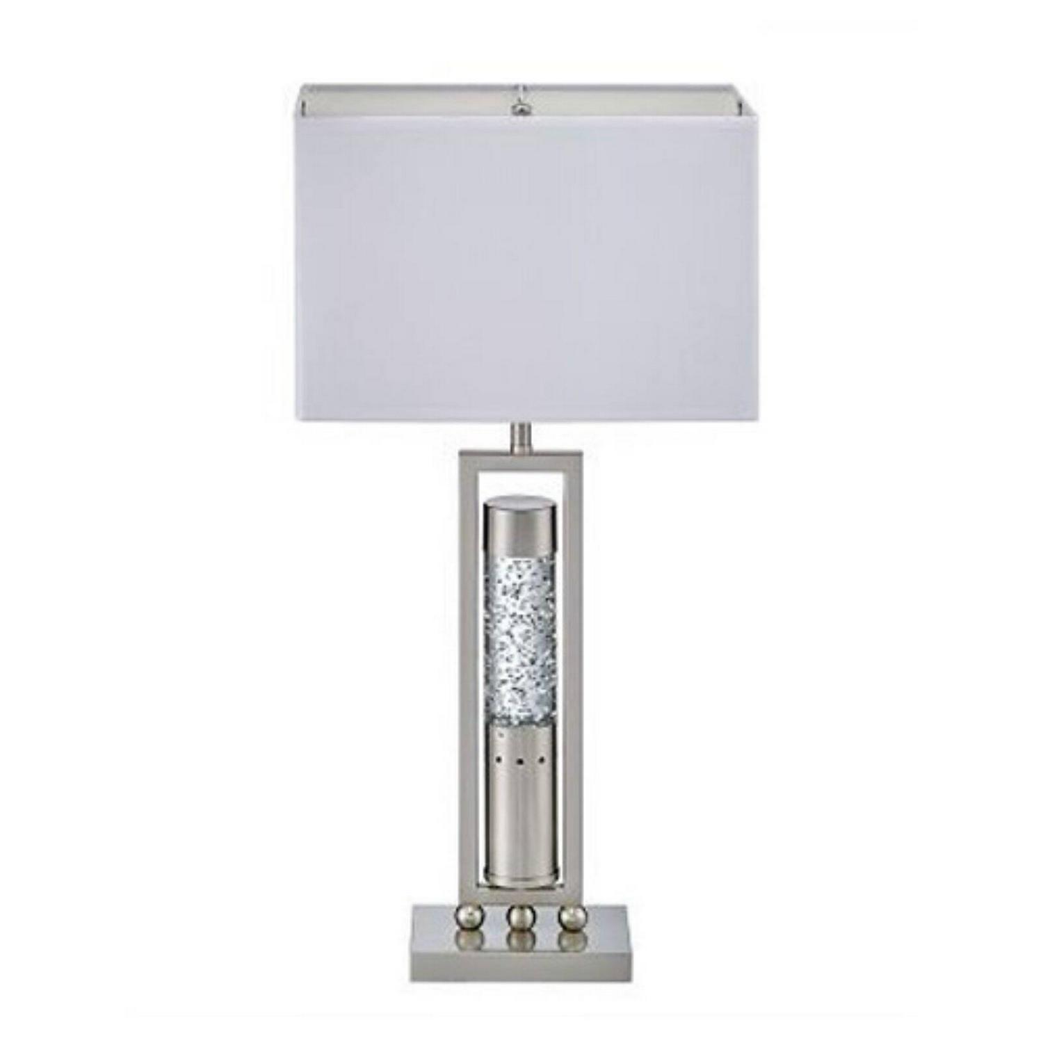 Weston Home Avallon Rectangular Nickel Table Lamp