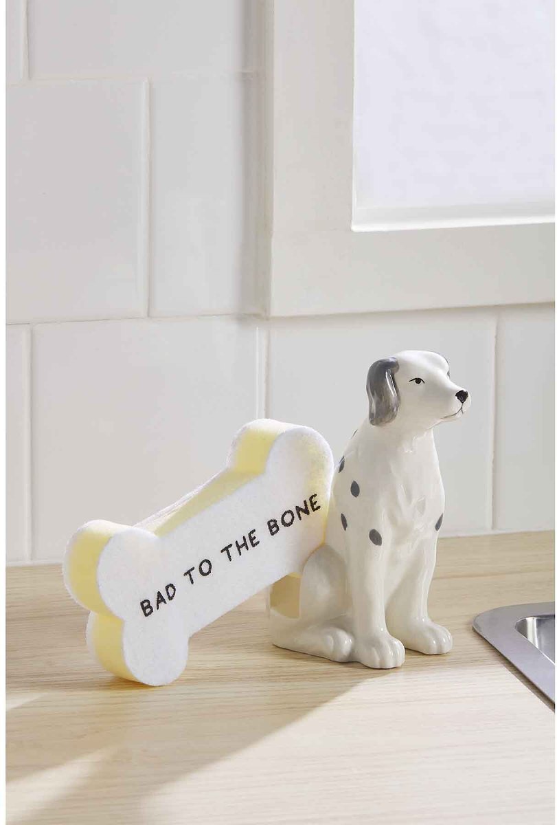 Mud Pie Dog Sponge Holder Caddy Set， White