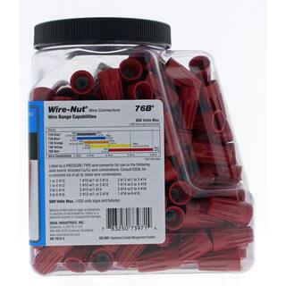 IDEAL 76B Red WIRE-NUT Wire Connectors (250-Pack) 30-1076J