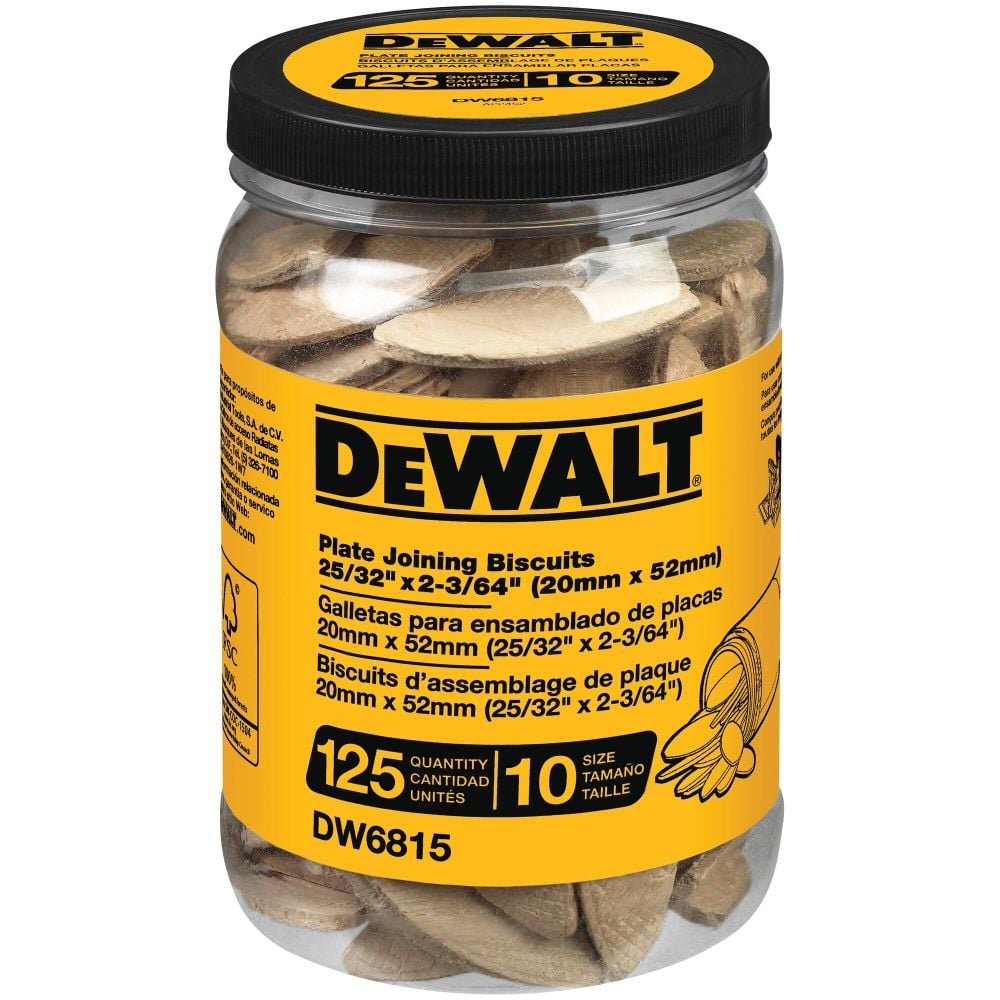 DEWALT Tube of 125 No. 10 size Biscuits DW6815 from DEWALT