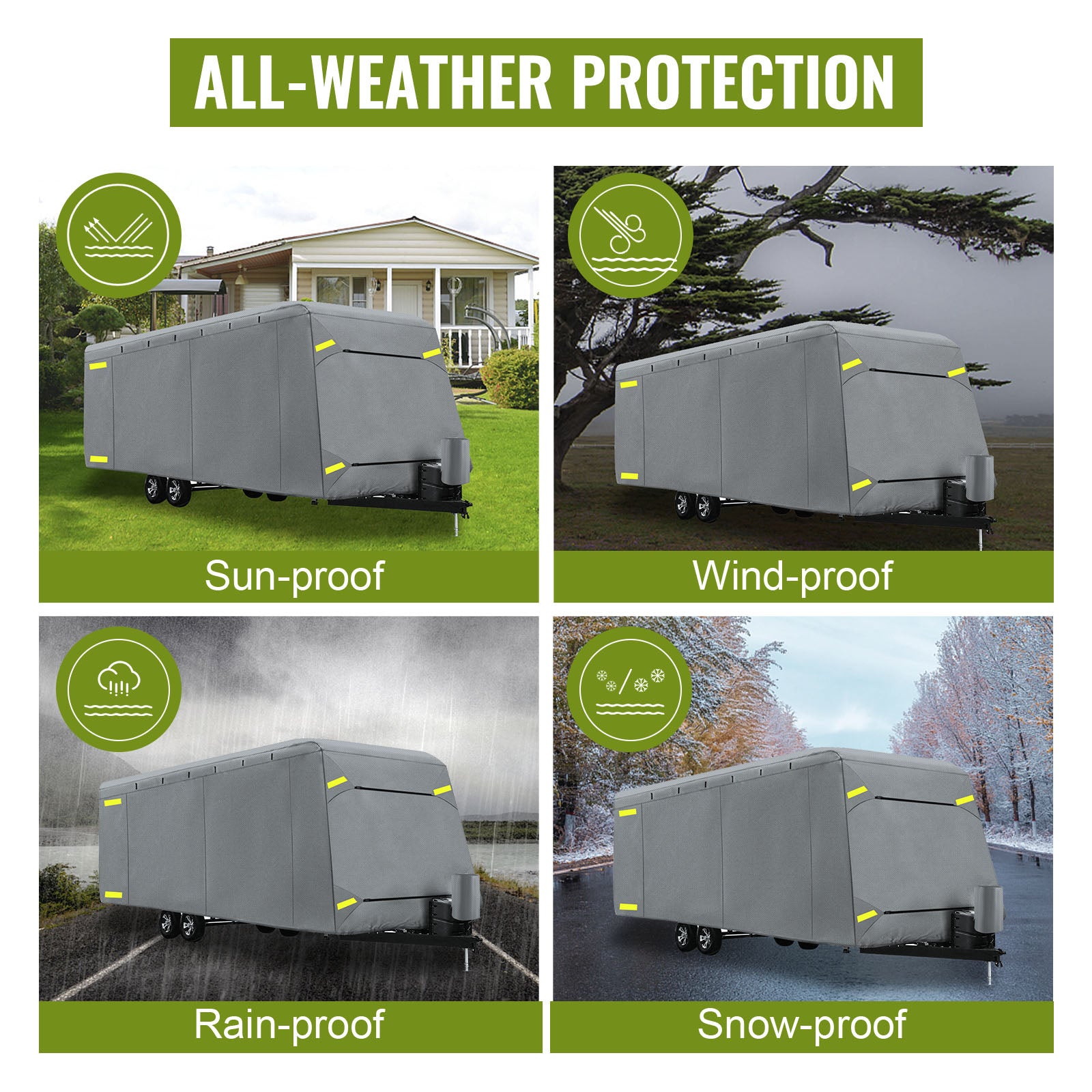 BENTISM RV Cover Trailer Cover 22' - 24' Waterproof Camper Travel Trailer Cover