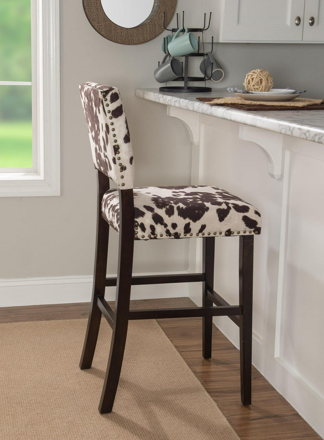 Linon Corey Bar Stool Brown  Crowdfused