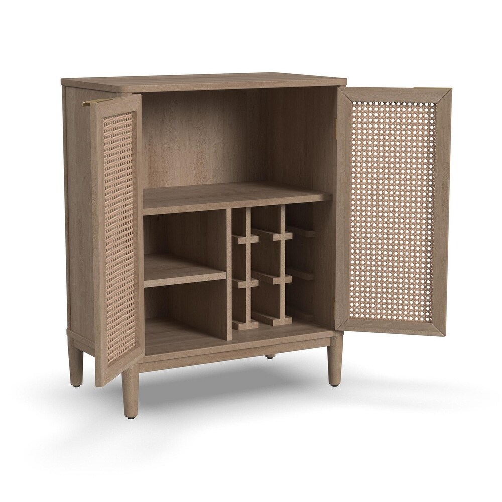 Brentwood Brown Wood Bar Cabinet   29\