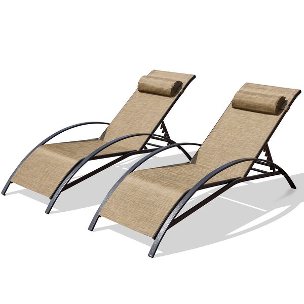 EROMMY Outdoor Patio Lounge Chair，Adjustable Recliner Outdoor Lounge Chairs，Multiple Colors Available