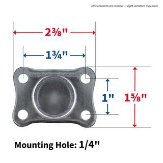 Everbilt 2 in. Gray Rubber Like TPR and Steel Rigid Plate Caster with 90 lbs. Load Rating 4033245EB