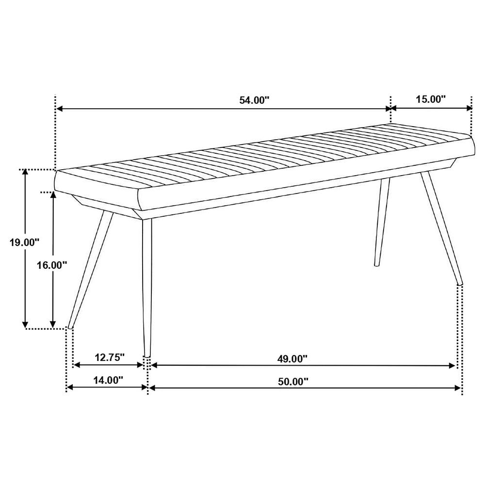 Rustic Modern Design Leather Upholstered Dining Bench 1