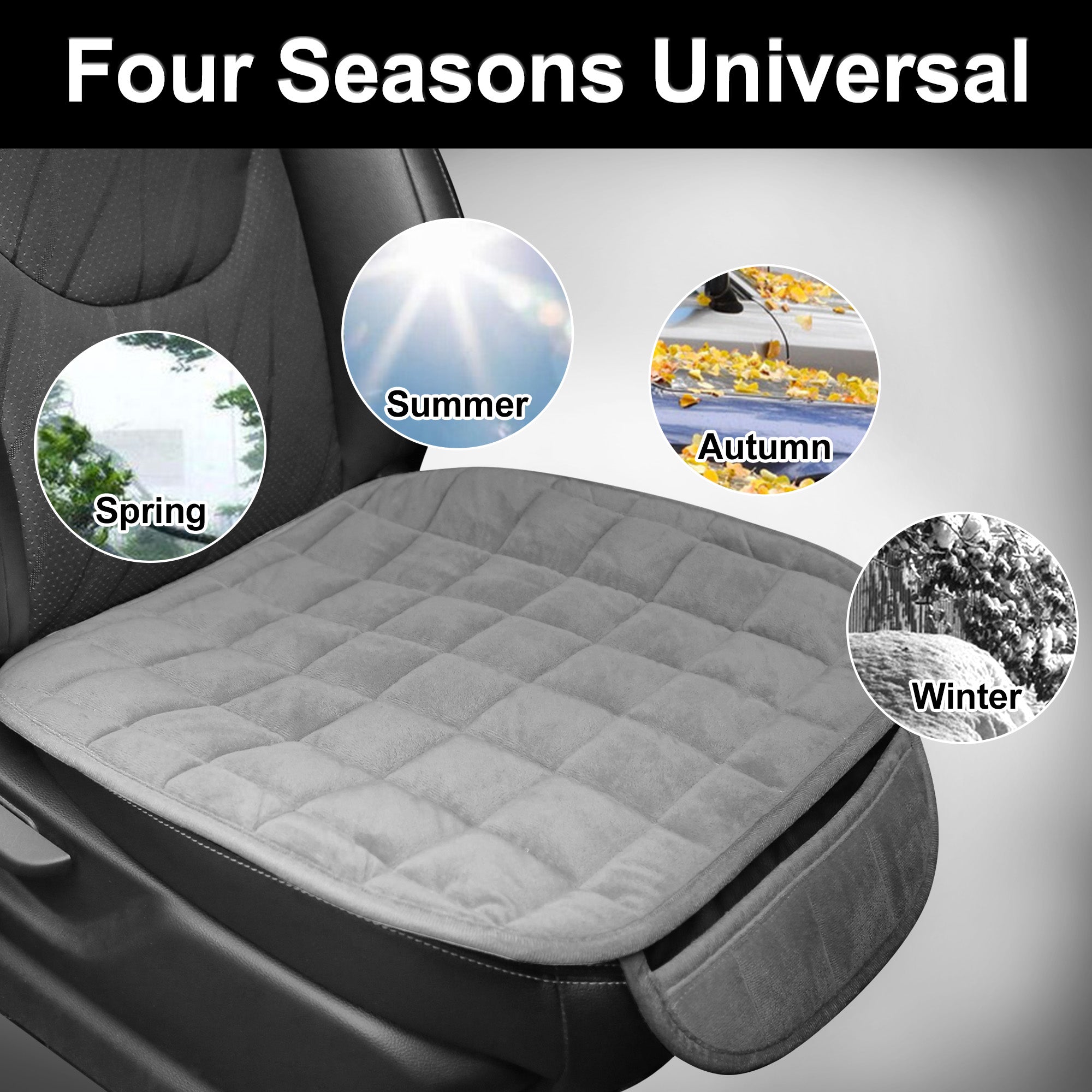 Unique Bargains Universal Plush Car Front Rear Seat Cushion Cover Pad Brown Set of 3