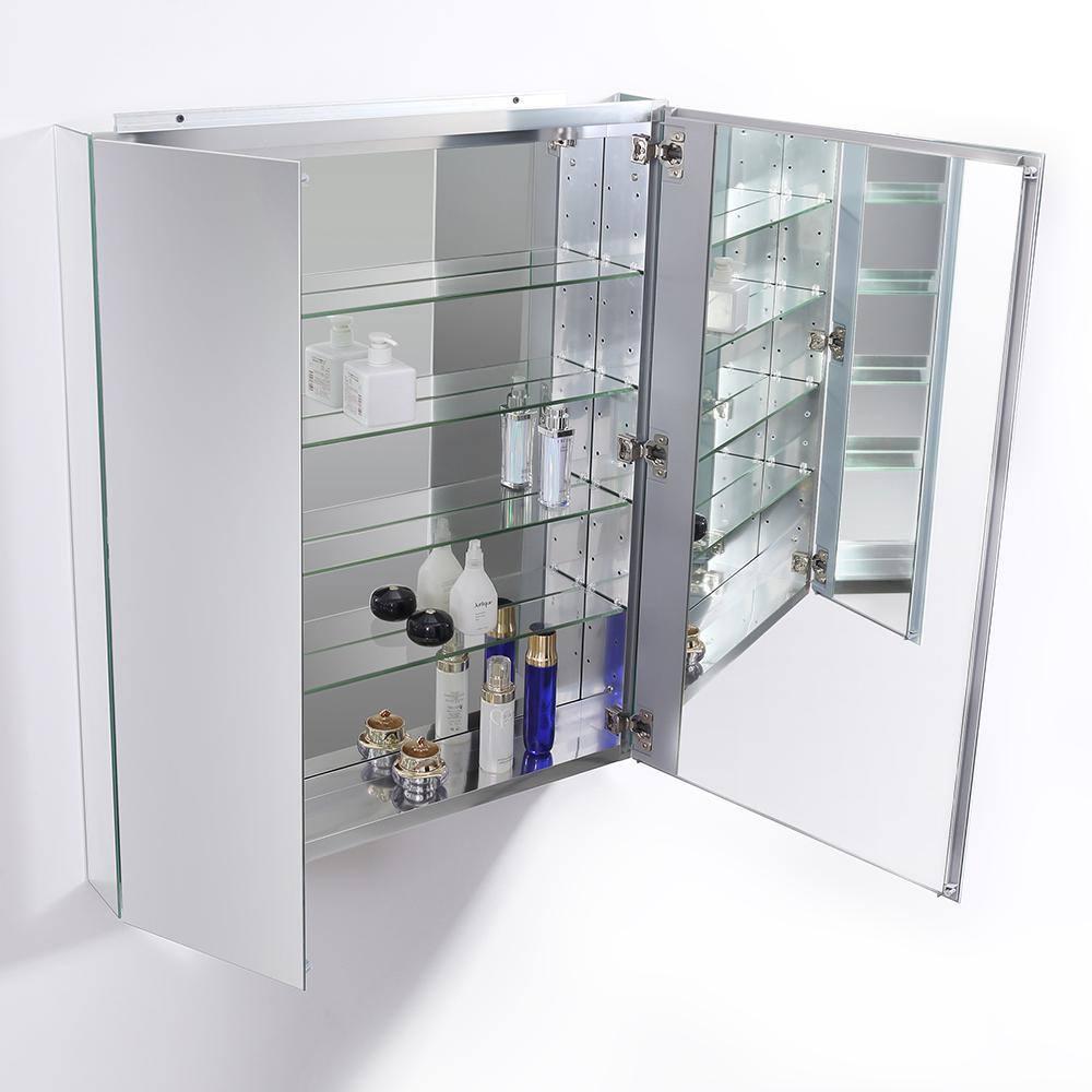 Fresca 30 in W x 36 in H x 5 in D Frameless Recessed or SurfaceMounted Bathroom Medicine Cabinet