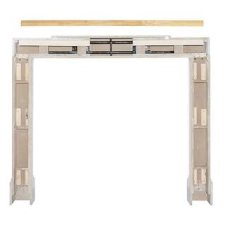 Pearl Mantels 37 in. - 69 in. x 42 in. - 48 in. Premium White MDF Adjustable Opening Full Surround Fireplace Mantel RPS201ADJD