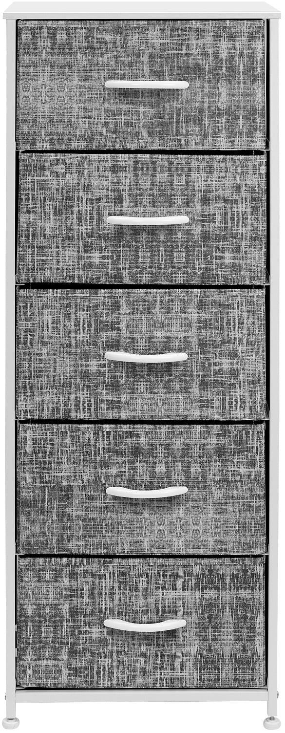 Sorbus Dresser Storage Tower, Organizer for Closet, Tall Dresser for Bedroom, Chest Drawer for Clothes, Hallway, Living Room, College Dorm, Steel Frame, Wood Top, Fabric, 5 Drawers