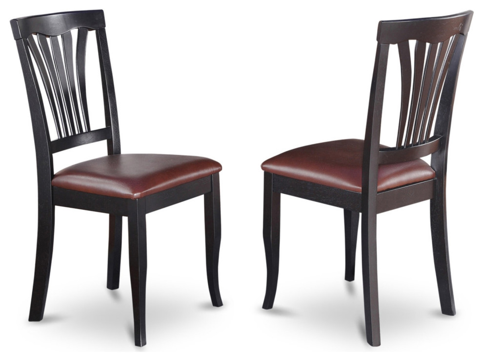 Set of 2 Chairs Avon Chair For Dining Room  Black Finish   Transitional   Dining Chairs   by Kolibri Decor  Houzz