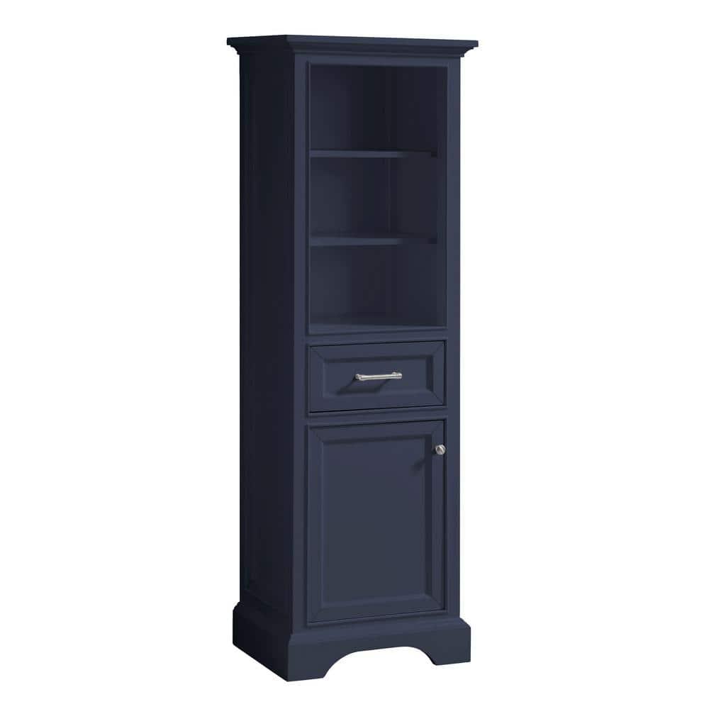 Home Decorators Collection Windlowe 22 in W x 16 in D x 65 in H Floor Linen Tower in Navy Blue