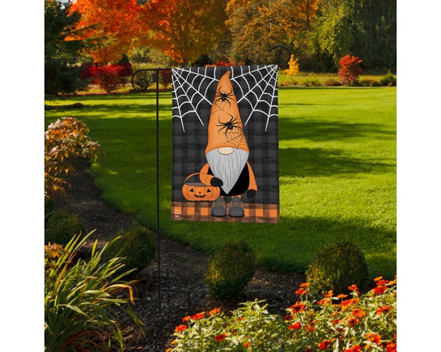 Briarwood Lane Trick Or Treat Gnome Halloween Burlap Garden Flag