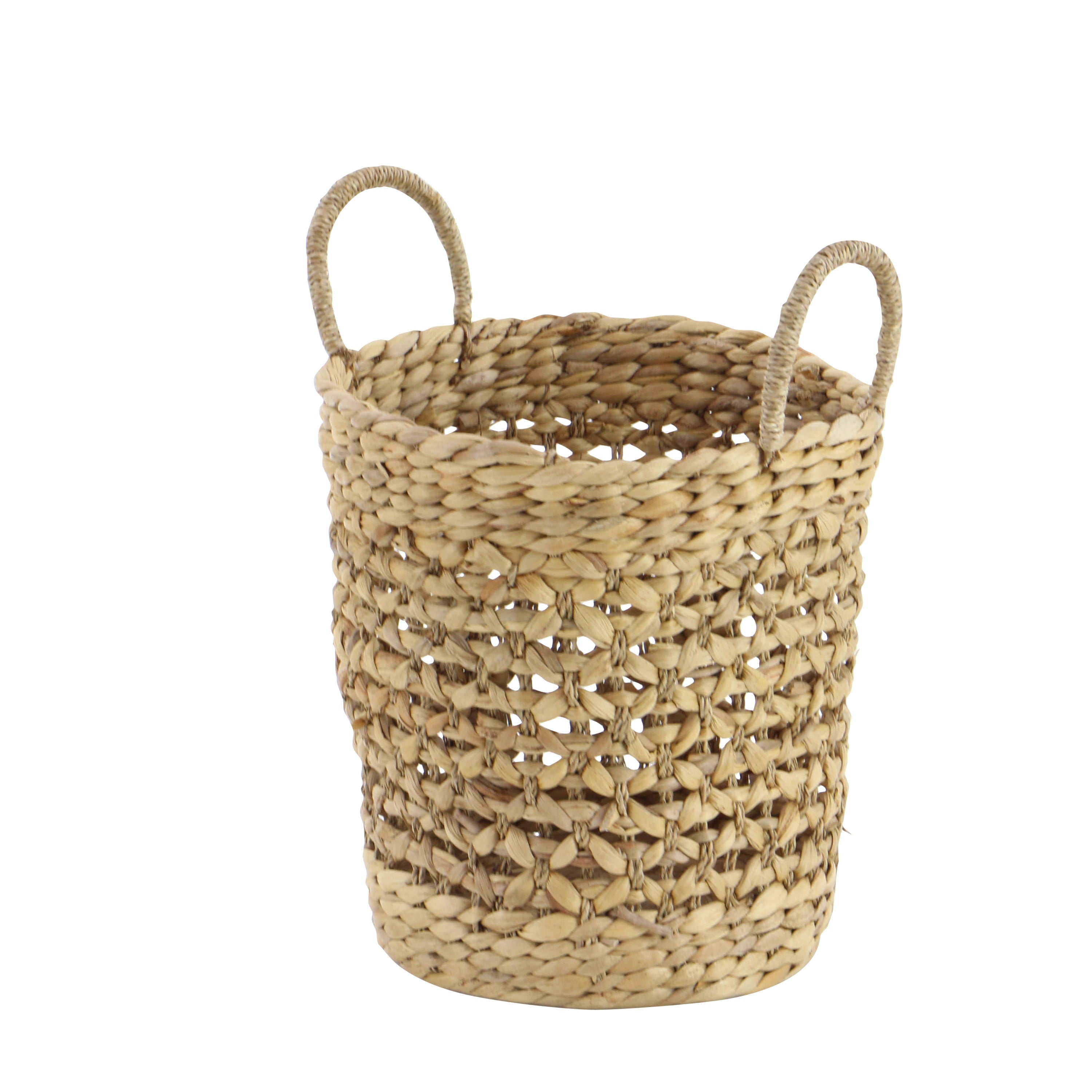 DecMode Coastal Brown Seagrass Woven Storage Basket, Set of 3 21